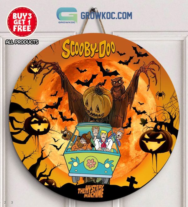Scooby Doo The Mystery Machine Halloween Wooden Doorsign