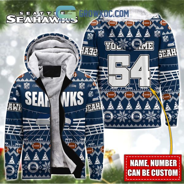 Seattle Seahawks NFL Christmas Personalized Hoodie Zipper Fleece Jacket