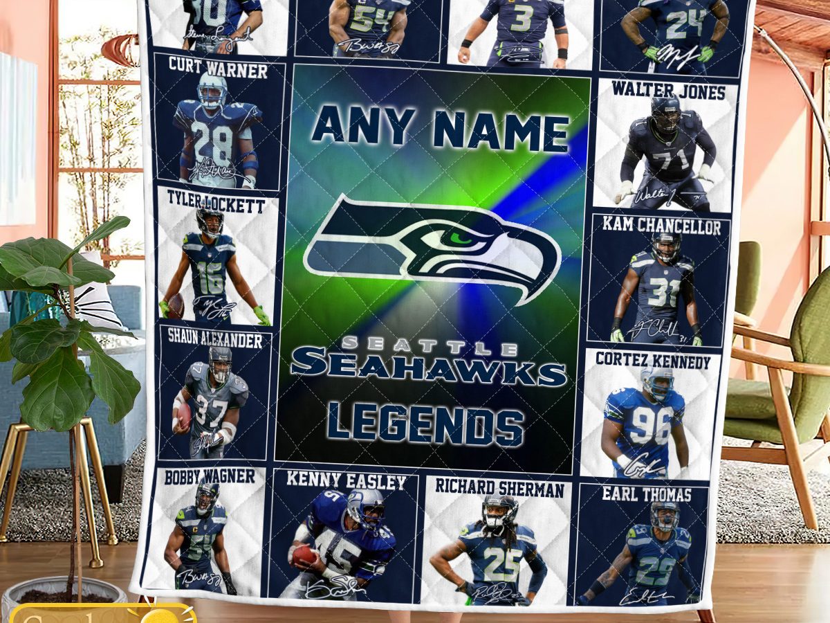 NFL Classic Seattle Seahawks Personalized 50x60 Lightweight Fleece Blanket  - - On Sale Today!