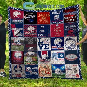 South Alabama Jaguars football NCAA Collection Design Fleece Blanket Quilt