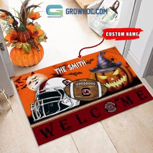 South Carolina Gamecocks NCAA Football Welcome Halloween Personalized Doormat