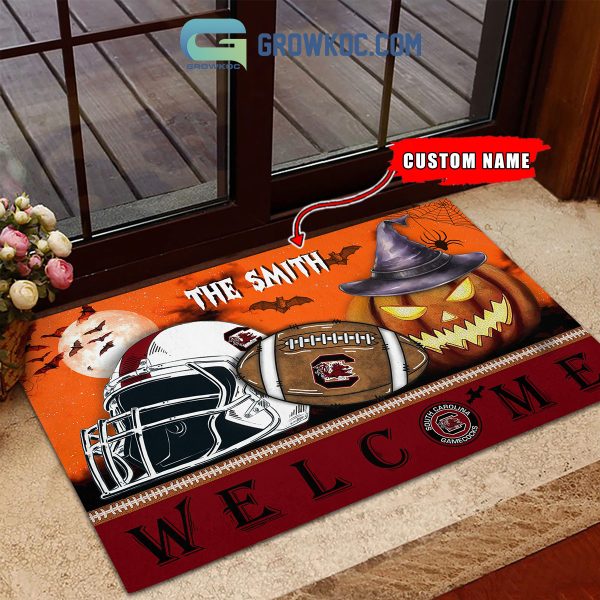 South Carolina Gamecocks NCAA Football Welcome Halloween Personalized Doormat