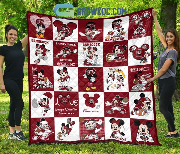 South Carolina Gamecocks NCAA Mickey Disney Fleece Blanket Quilt