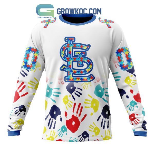 St. Louis Cardinals MLB Autism Awareness Hand Design Personalized Hoodie T Shirt