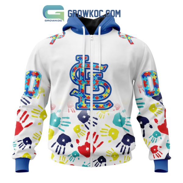 St. Louis Cardinals MLB Autism Awareness Hand Design Personalized Hoodie T Shirt