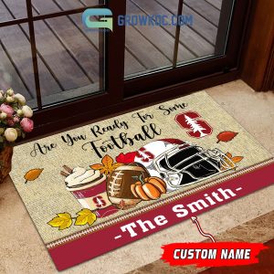 Stanford Cardinal NCAA Fall Pumpkin Are You Ready For Some Football Personalized Doormat