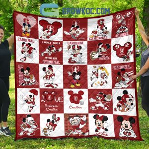 Stanford Cardinal NCAA Mickey Disney Fleece Blanket Quilt