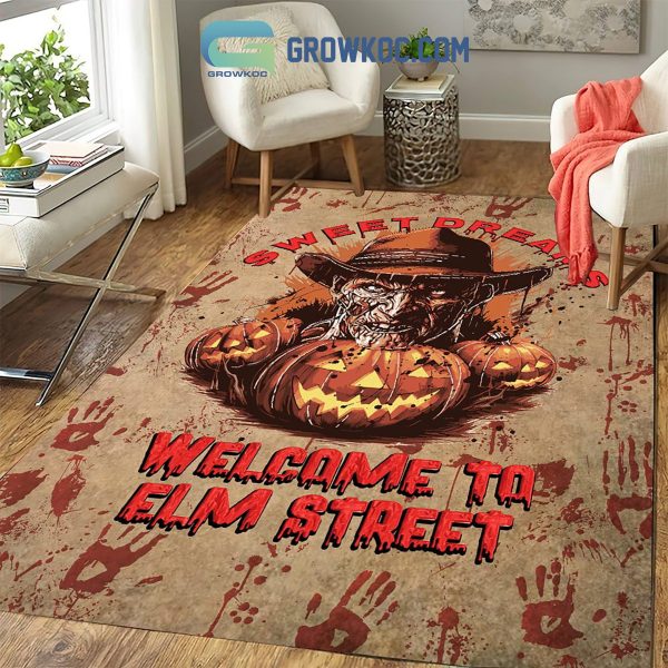 Sweet Dreams Welcome To Elm Street Horror Movies Halloween Home Decor Rectangle Rug Carpet