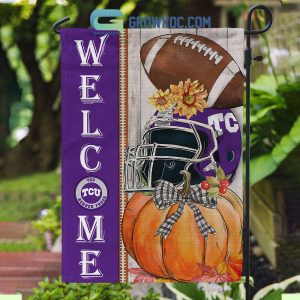 TCU Horned Frogs NCAA Welcome Fall Pumpkin House Garden Flag