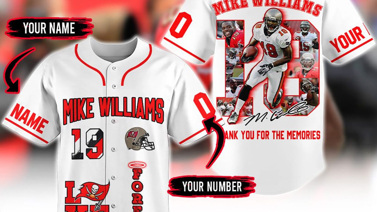 Tampa Bay Buccaneers Mike Williams 19 Forever Memories Personalized Baseball  Jersey - Growkoc