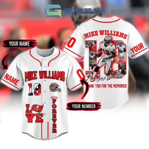 Tampa Bay Buccaneers Mike Williams 19 Forever Memories Personalized Baseball Jersey
