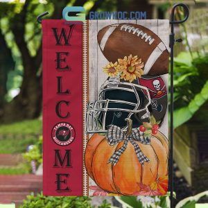Tampa Bay Buccaneers NFL Welcome Fall Pumpkin Personalized House Garden Flag