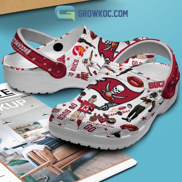 Tampa Bay Buccaneers Peace Love Red White Design Clogs Crocs