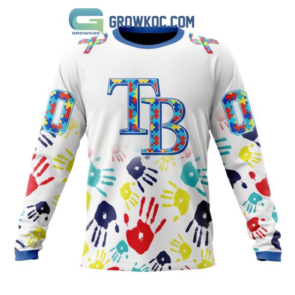 Tampa Bay Rays MLB Autism Awareness Hand Design Personalized Hoodie T Shirt