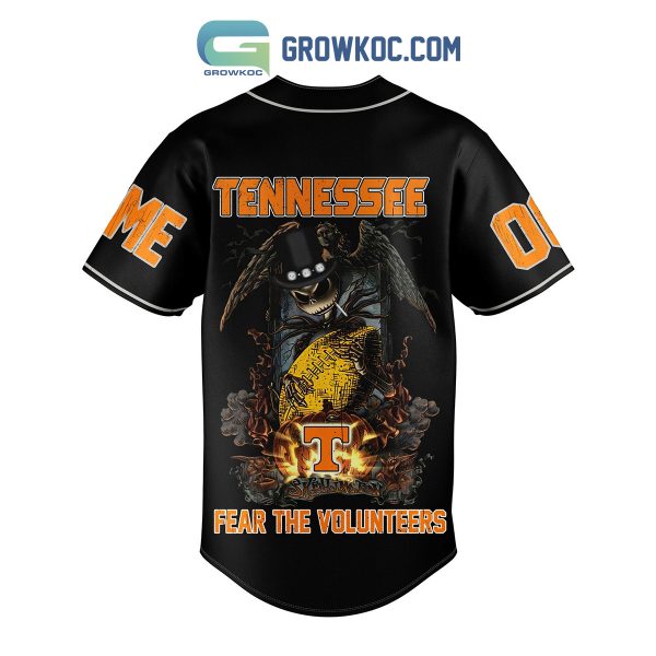 Tennessee Fear The Volunteers Jack Skellington Halloween Personalized Baseball Jersey