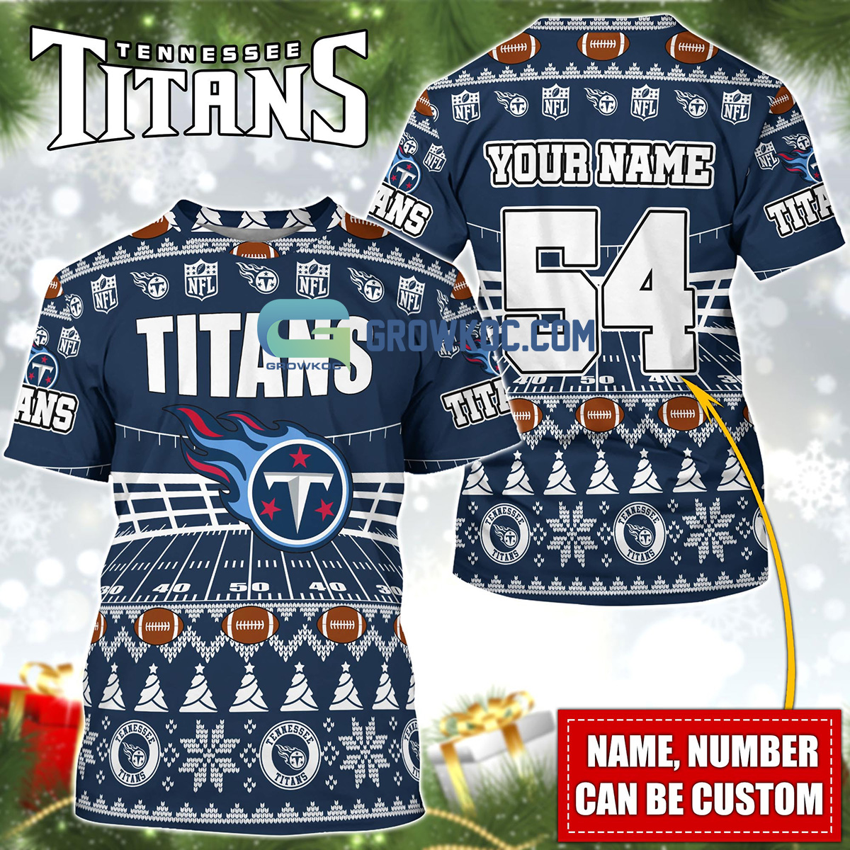 Tennessee Titans Personalized Name And Number NFL 3D Baseball