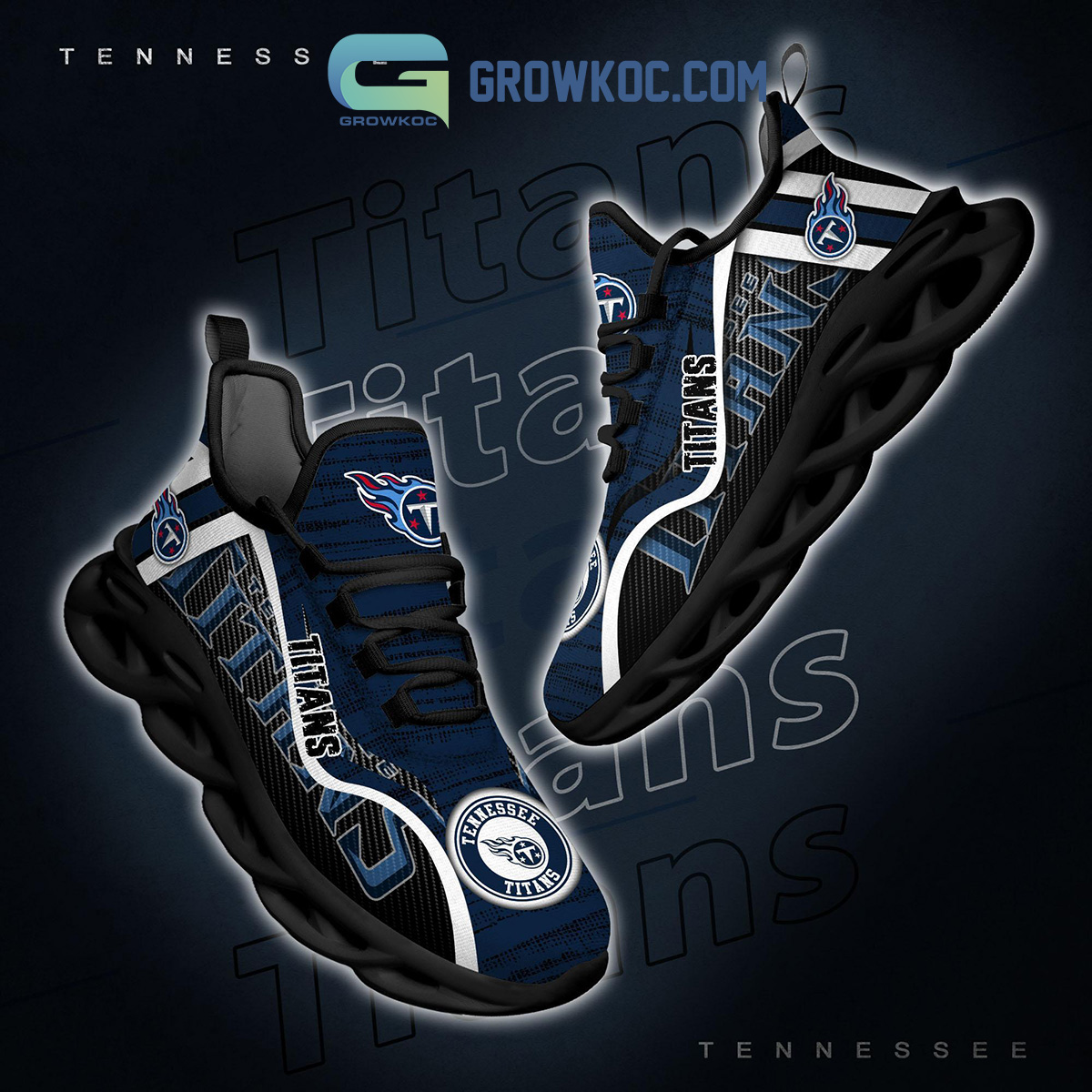 Tennessee Titans Personalized New Premium Luxury NFL Max Soul Shoes Unique  Gift For Fans