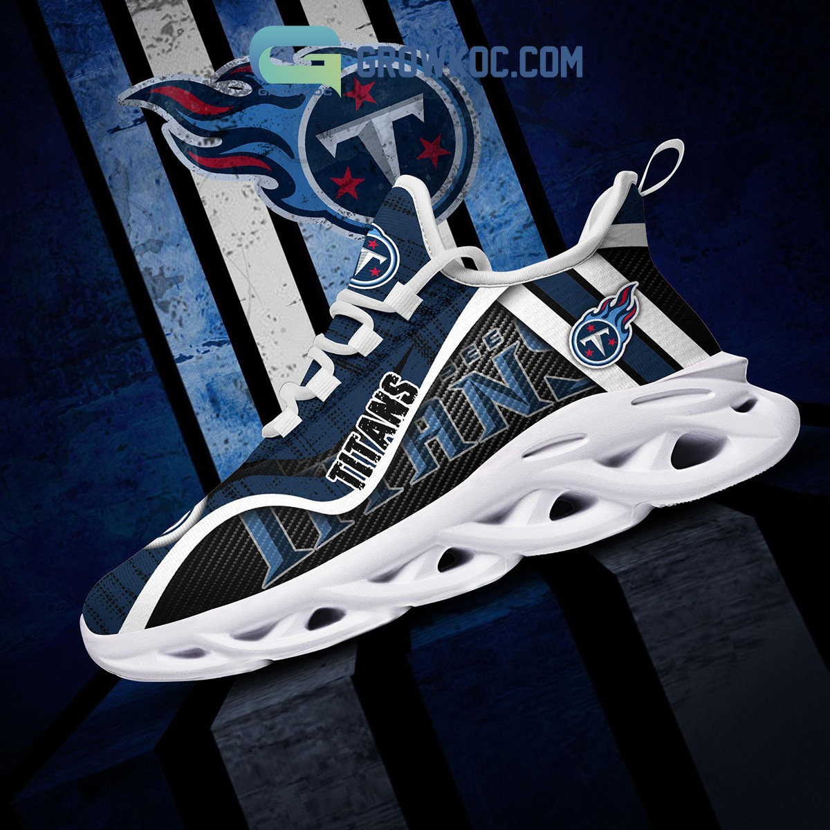 Tennessee Titans Sport Sneakers NFL Max Soul Shoes - Banantees