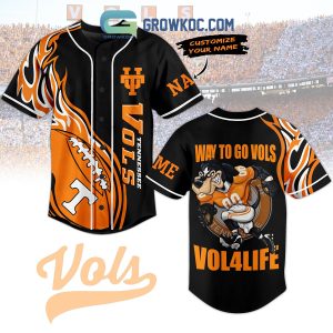 Tennessee Vols Way To Go Vols Vol For Life Personalized Baseball Jersey
