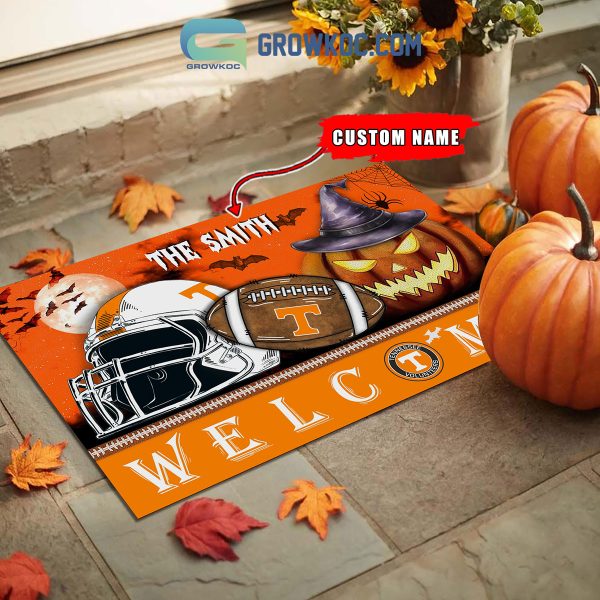 Tennessee Volunteers NCAA Football Welcome Halloween Personalized Doormat