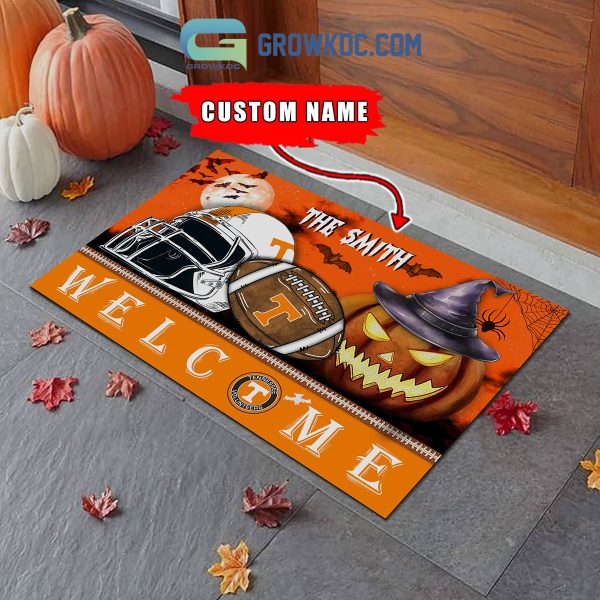 Tennessee Volunteers NCAA Football Welcome Halloween Personalized Doormat