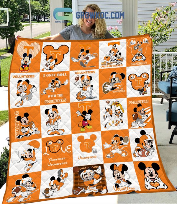 Tennessee Volunteers NCAA Mickey Disney Fleece Blanket Quilt