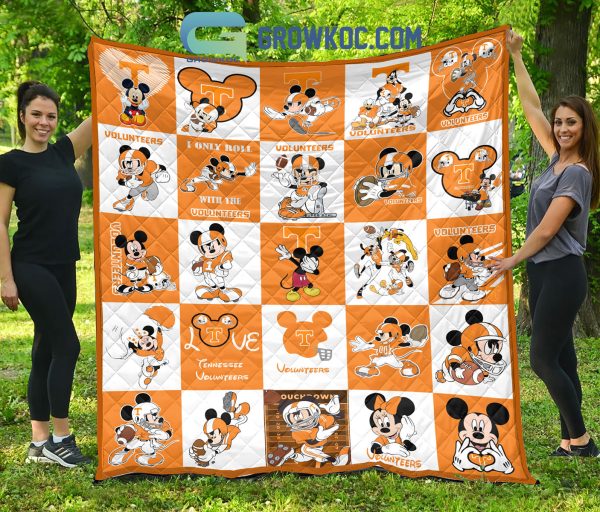 Tennessee Volunteers NCAA Mickey Disney Fleece Blanket Quilt