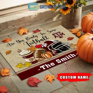 Texas A&M Aggies NCAA Fall Pumpkin Are You Ready For Some Football Personalized Doormat
