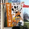 Texas A&M Aggies NCAA Disney Mickey Minnie Welcome Fall Pumpkin Personalized House Garden Flag