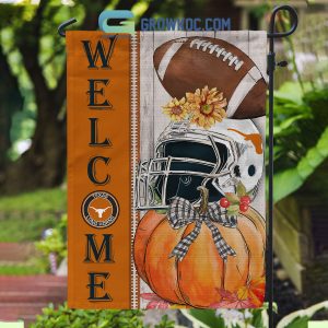 Texas Longhorns NCAA Welcome Fall Pumpkin House Garden Flag