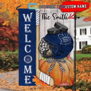 Toronto Maple Leafs NHL Welcome Fall Pumpkin Personalized House Garden Flag