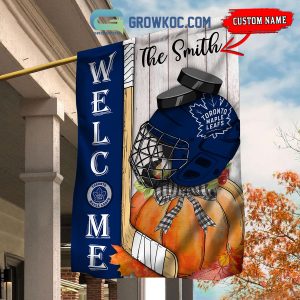 Toronto Maple Leafs NHL Welcome Fall Pumpkin Personalized House Garden Flag