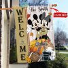 USC Trojans NCAA Disney Mickey Minnie Welcome Fall Pumpkin Personalized House Garden Flag