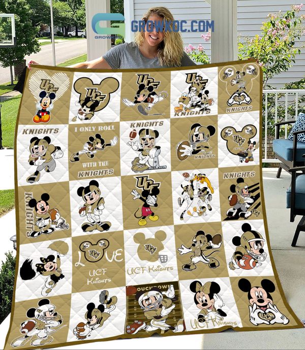 UCF Knights NCAA Mickey Disney Fleece Blanket Quilt