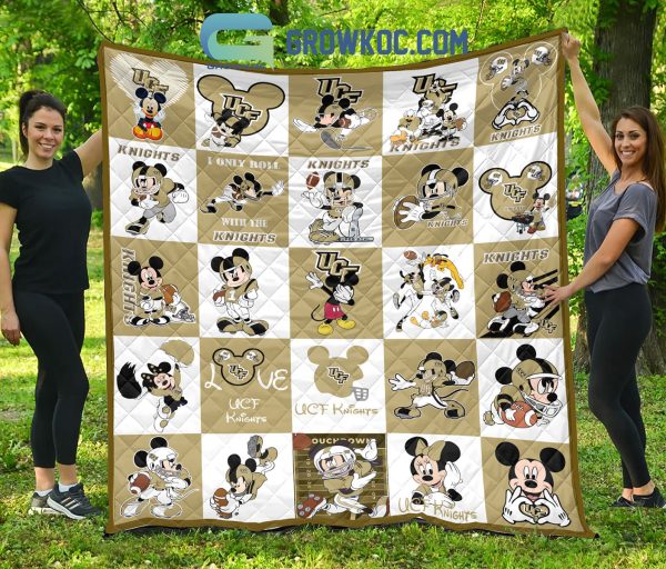 UCF Knights NCAA Mickey Disney Fleece Blanket Quilt