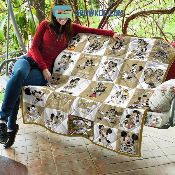 UCF Knights NCAA Mickey Disney Fleece Blanket Quilt