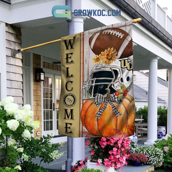 UCF Knights NCAA Welcome Fall Pumpkin House Garden Flag