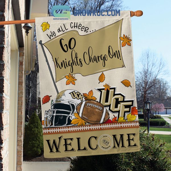 UCF Knights NCAA Welcome We All Cheer Go Kinghts Charge On House Garden Flag