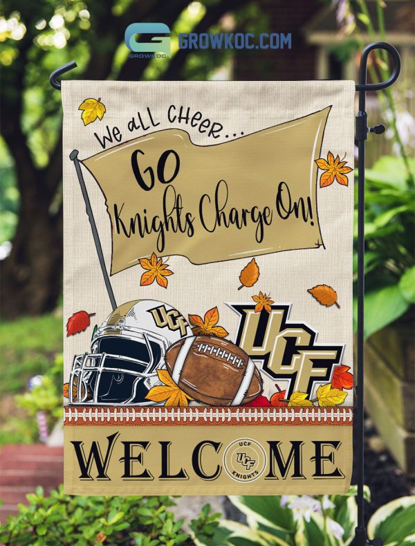 UCF Knights NCAA Welcome We All Cheer Go Kinghts Charge On House Garden Flag