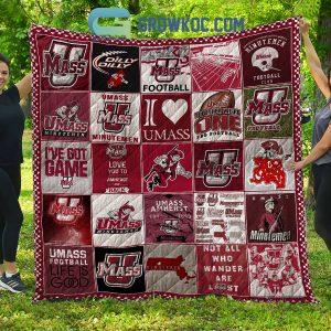 UMass Minutemen football NCAA Collection Design Fleece Blanket Quilt