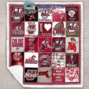 UMass Minutemen football NCAA Collection Design Fleece Blanket Quilt