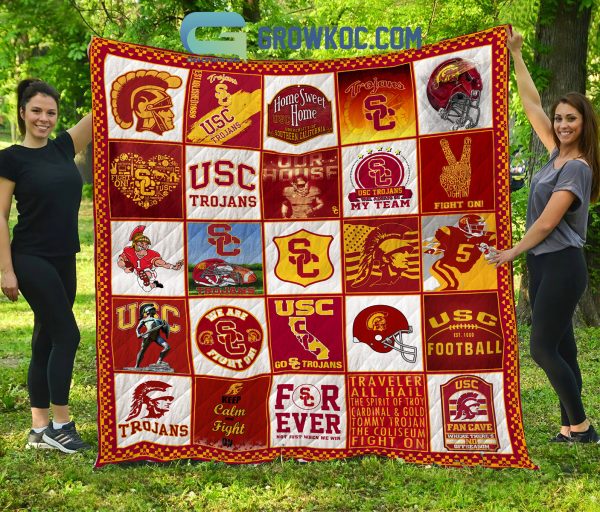 USC Trojans NCAA Collection Design Fleece Blanket Quilt