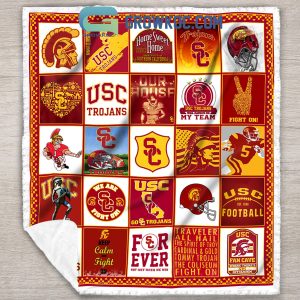 USC Trojans NCAA Collection Design Fleece Blanket Quilt