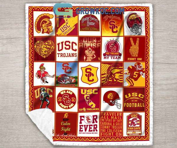 USC Trojans NCAA Collection Design Fleece Blanket Quilt