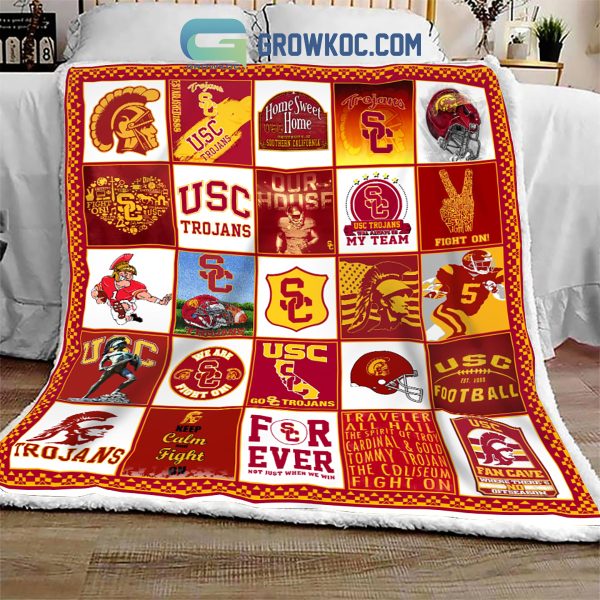 USC Trojans NCAA Collection Design Fleece Blanket Quilt