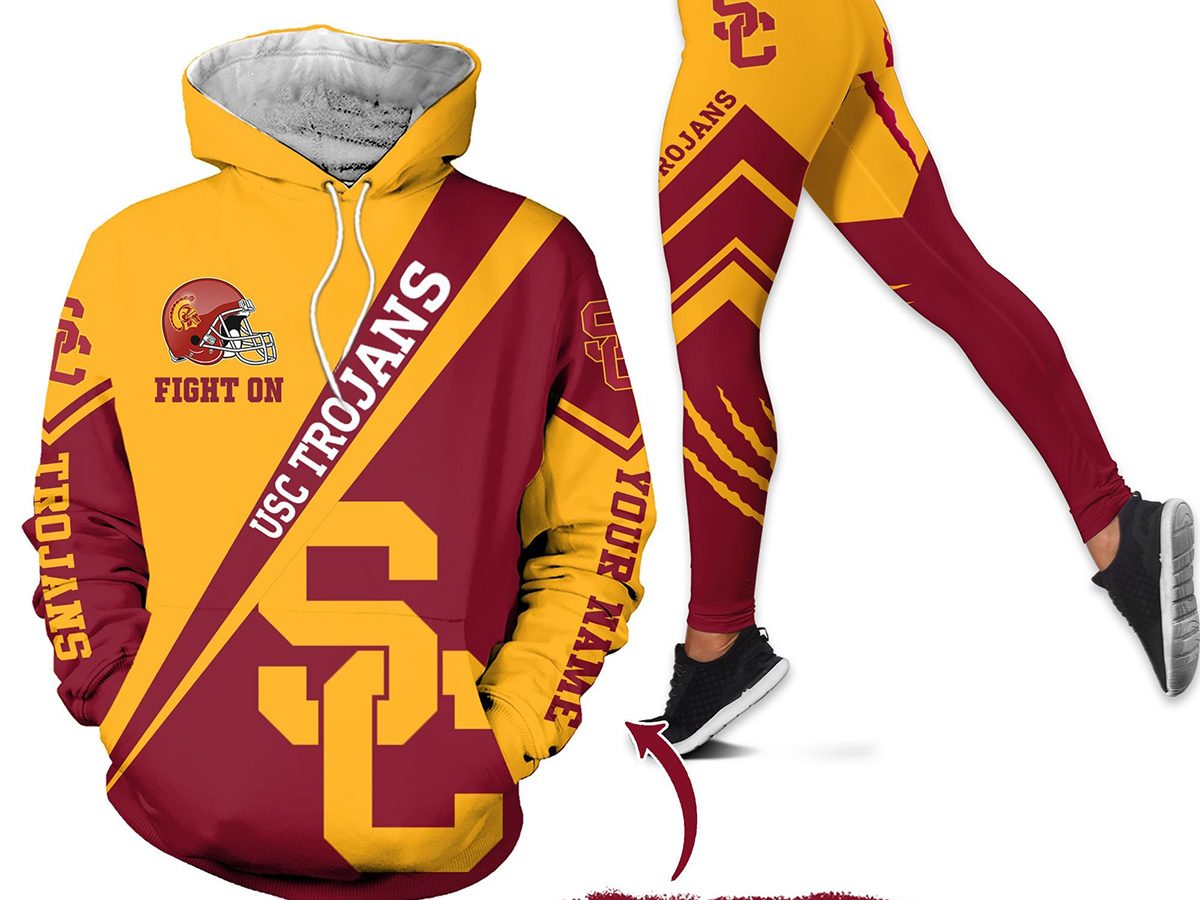 USC Trojans NCAA Personalized Hoodie Leggings Set Growkoc