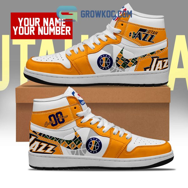 Utah Jazz NBA Personalized Air Jordan 1 Shoes