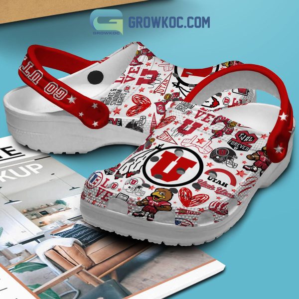 Utah Utes NCAA Go Utes My Blood Type Is Utah Clogs Crocs