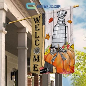 Vegas Golden Knights NHL Stanley Cup Finals Welcome Fall Pumpkin Personalized House Garden Flag