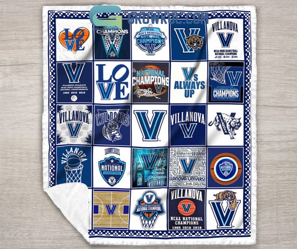 Villanova Wildcats men’s basketball NCAA Collection Design Fleece Blanket Quilt